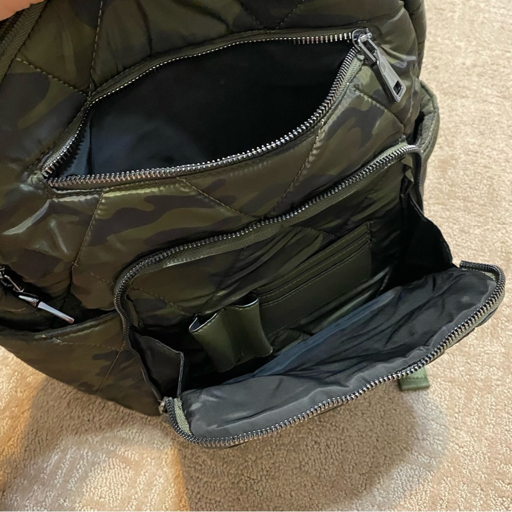 {INC International Concepts} Camo Quilted Nylon Backpack - Picture 6 of 16